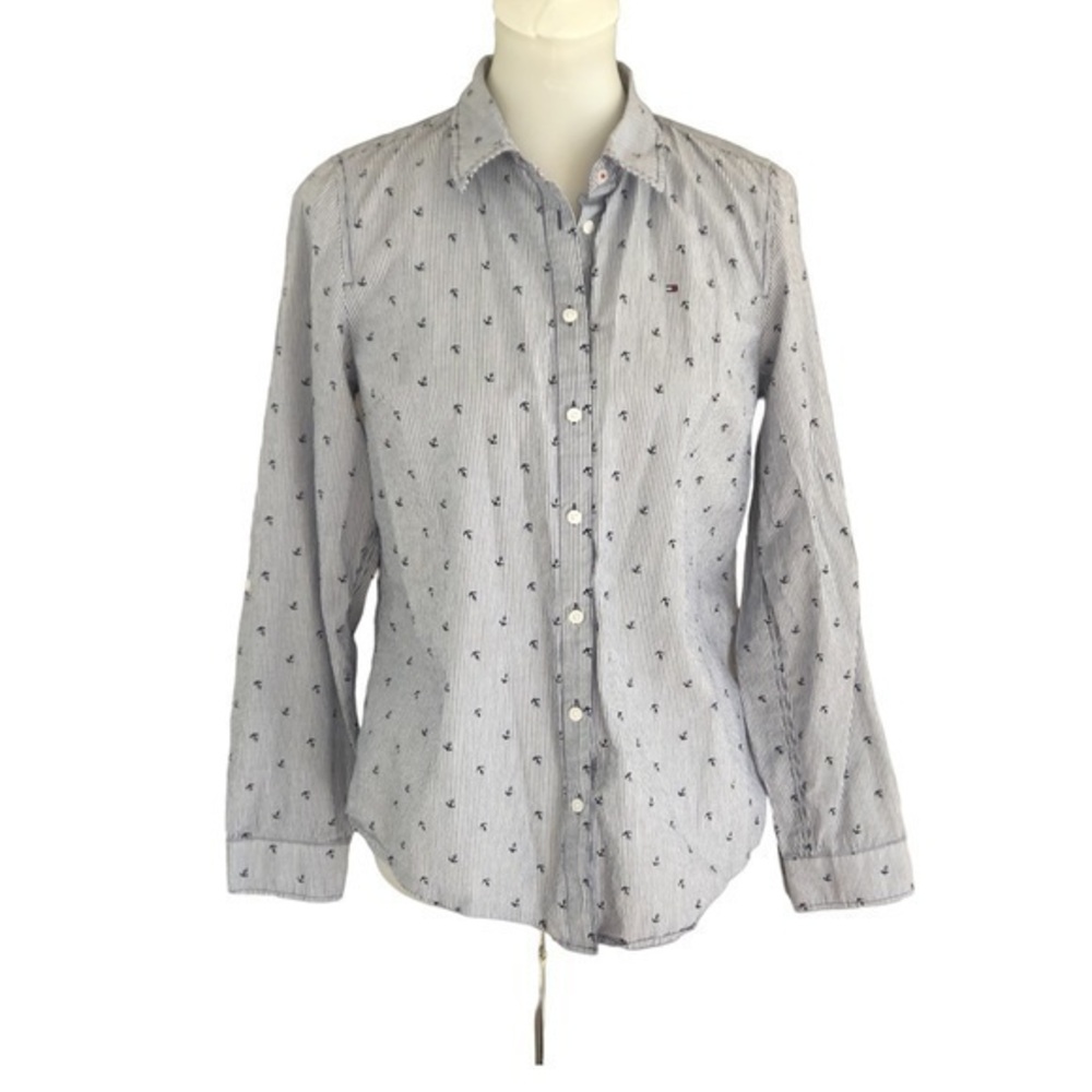 Tommy Hilfiger button down anchor pattern shirt - image 1